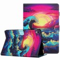 For iPad 10th Gen 10.9 2022 Painted Pattern Stitching Smart Leather Tablet Case(Waves)