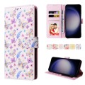 For Samsung Galaxy S24 5G Bronzing Painting RFID Leather Case(Pansies)