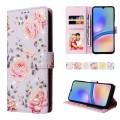 For Samsung Galaxy A05s Bronzing Painting RFID Leather Case(Pastoral Rose)