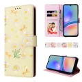 For Samsung Galaxy A05s Bronzing Painting RFID Leather Case(Yellow Daisy)