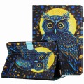 For Amazon Kindle Paperwhite 4/3/2/1 Painted Pattern Stitching Smart Leather Tablet Case(Moonlight E