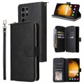 For Samsung Galaxy S24 Ultra 5G 9-Card Slots Zipper Wallet Bag Leather Phone Case(Black)