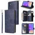 For Samsung Galaxy A05 9-Card Slots Zipper Wallet Bag Leather Phone Case(Blue)