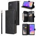 For Samsung Galaxy A05 9-Card Slots Zipper Wallet Bag Leather Phone Case(Black)