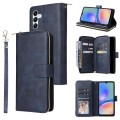 For Samsung Galaxy A05s 9-Card Slots Zipper Wallet Bag Leather Phone Case(Blue)