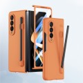 For Samsung Galaxy Z Fold4 5G Integrated Skin Feel PC Phone Case with Pen / Pen Box(Orange)