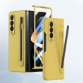 For Samsung Galaxy Z Fold4 5G Integrated Skin Feel PC Phone Case with Pen / Pen Box(Yellow)