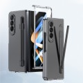 For Samsung Galaxy Z Fold4 5G Integrated Skin Feel PC Phone Case with Pen / Pen Box(Transparent)