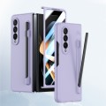For Samsung Galaxy Z Fold4 5G Integrated Skin Feel PC Phone Case with Pen / Pen Box(Purple)