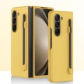For Samsung Galaxy Z Fold5 5G Integrated Skin Feel PC Phone Case with Pen / Pen Box(Yellow)