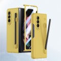 For Samsung Galaxy Z Fold3 Integrated Skin Feel PC Phone Case with Pen / Pen Box(Yellow)