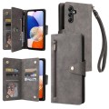 For Samsung Galaxy A15 5G Rivet Buckle 9 Cards 3-Fold Wallet Leather Phone Case(Grey)