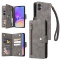 For Samsung Galaxy A05 Rivet Buckle 9 Cards 3-Fold Wallet Leather Phone Case(Grey)