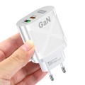 65W Gallium Nitride GaN389 USB + Type-C Fast Charging Charger, Plug Type:EU Plug(White)