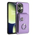 For OnePlus Nord CE 3 Lite Organ Card Bag Ring Holder PU Phone Case(Purple)
