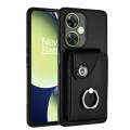 For OnePlus Nord CE 3 Lite Organ Card Bag Ring Holder PU Phone Case(Black)