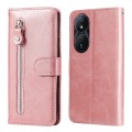 For Honor Play 50 Plus Fashion Calf Texture Zipper Leather Phone Case(Rose Gold)