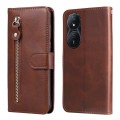 For Honor Play 50 Plus Fashion Calf Texture Zipper Leather Phone Case(Brown)