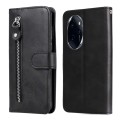 For Honor 100 Pro Fashion Calf Texture Zipper Leather Phone Case(Black)