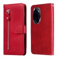 For Honor 100 Pro Fashion Calf Texture Zipper Leather Phone Case(Red)