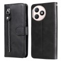 For Honor X50i+ Fashion Calf Texture Zipper Leather Phone Case(Black)