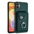 For Samsung Galaxy A04 4G Organ Card Bag Ring Holder PU Phone Case(Green)