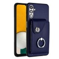 For Samsung Galaxy A13 5G / A04s Organ Card Bag Ring Holder PU Phone Case(Blue)