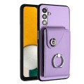 For Samsung Galaxy A13 5G / A04s Organ Card Bag Ring Holder PU Phone Case(Purple)