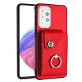 For Samsung Galaxy A33 5G Organ Card Bag Ring Holder PU Phone Case(Red)