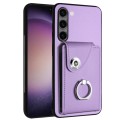 For Samsung Galaxy S23+ 5G Organ Card Bag Ring Holder PU Phone Case(Purple)