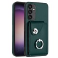 For Samsung Galaxy A54 5G Organ Card Bag Ring Holder PU Phone Case(Green)