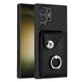 For Samsung Galaxy S24 Ultra 5G Organ Card Bag Ring Holder PU Phone Case(Black)