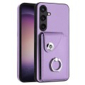 For Samsung Galaxy S24+ 5G Organ Card Bag Ring Holder PU Phone Case(Purple)