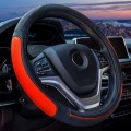Round Style Car Universal Anti-skid Steering Wheel Cover, Diameter: 38cm(Black Orange)