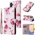 For Samsung Galaxy A25 Marble Bronzing Stitching Leather Phone Case(Rose Gold)