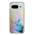 For Google Pixel 8 Laser Marble Pattern Clear TPU Phone Protective Case(Blue)