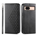 For Google Pixel 8a Cubic Grid Calf Texture Magnetic Leather Phone Case(Black)