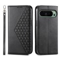 For Google Pixel 9 Cubic Grid Calf Texture Magnetic Leather Phone Case(Black)