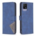 For TCL 40 SE Magnetic Buckle Rhombus Texture Leather Phone Case(Blue)