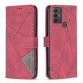 For TCL 305 / 306 / 30 SE Magnetic Buckle Rhombus Texture Leather Phone Case(Red)