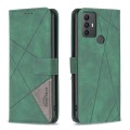 For TCL 305 / 306 / 30 SE Magnetic Buckle Rhombus Texture Leather Phone Case(Green)