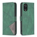 For TCL 40 NxtPaper Magnetic Buckle Rhombus Texture Leather Phone Case(Green)