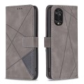 For TCL 40 NxtPaper Magnetic Buckle Rhombus Texture Leather Phone Case(Grey)