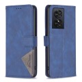 For TCL 50 SE Magnetic Buckle Rhombus Texture Leather Phone Case(Blue)