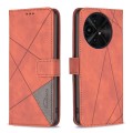 For TCL 50 XE/50 XL 5G Magnetic Buckle Rhombus Texture Leather Phone Case(Brown)