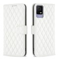 For TCL 40 SE Diamond Lattice Wallet Flip Leather Phone Case(White)