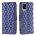For TCL 405 Diamond Lattice Wallet Flip Leather Phone Case(Blue)