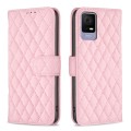 For TCL 405 Diamond Lattice Wallet Flip Leather Phone Case(Pink)