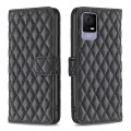 For TCL 405 Diamond Lattice Wallet Flip Leather Phone Case(Black)