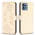 For Motorola Edge 40 Pro 5G / X40 / X40 Pro Four-leaf Embossed Leather Phone Case(Gold)